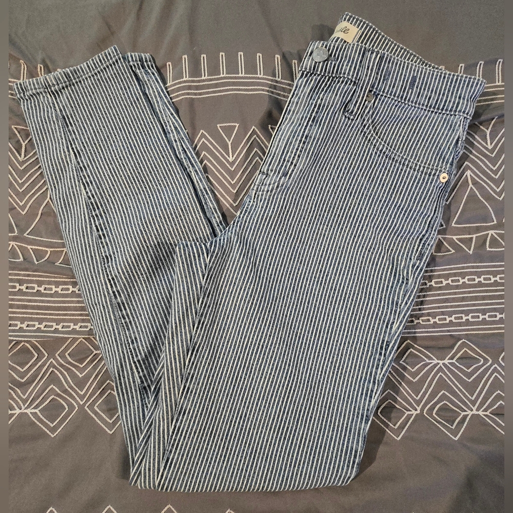 Madewell 9" Midrise Skinny Jeans In Piper Stripe Size 26